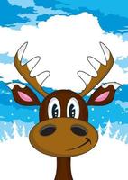 Cute Cartoon Reindeer Character Illustration vector