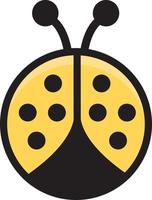 Cute Cartoon Yellow Ladybird Character vector