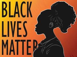 Black woman silhouette black lives matter vector