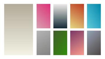 Set of nine colorful gradient backgrounds. Collection of gradients for smartphones screen and mobile apps. Vector illustration.