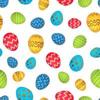 Seamless pattern with colorful Easter eggs. Vector illustration