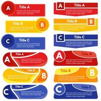 Four sets of three elements of infographic design. Step by step infographic design template. Vector illustration