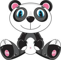 Cute Cartoon Panda Bear Character vector