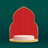 Green islamic podium product vector