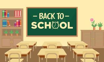 school classroom cartoon illustration vector