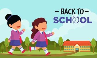 back to school cartoon illustration vector