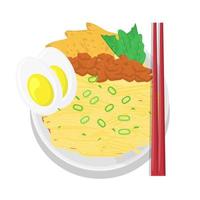 chicken noodles vector illustration