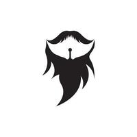 Beard icon logo and mustache vector