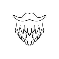 Beard icon logo and mustache vector