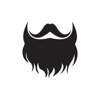Beard icon logo and mustache vector