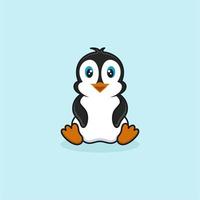 Cute Penguin Logo Design Illustrator vector