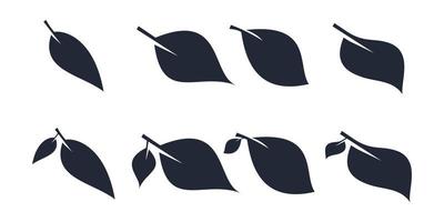 collection of silhouettes of faded leaves, nature leaves on white background vector