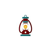 Logo for a kerosene lamp with a light bulb on it vector