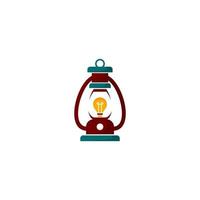 Logo for a kerosene lamp with a light bulb on it vector