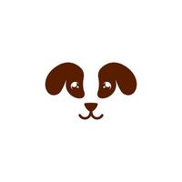 Dog face with black and brown face. vector