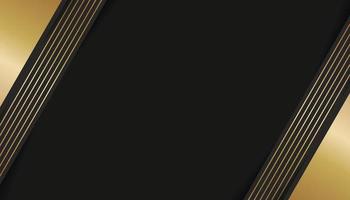 Abstract Black Color Background Overlapping Layers with Golden Lines. Dark Background with Luxury Style. Vector Illustration