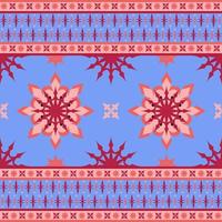 Ethnic emblem in blue and orange tone in vector illustration design for mat, carpet, fabric, scarf, wrapping paper, tile and more