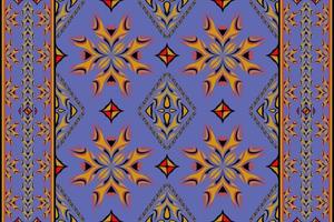 Ethnic folk seamless pattern in red, yellow and violet tone in vector illustration design for fabric, mat, carpet, scarf, wrapping paper, tile and more
