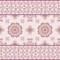 Red mandala seamless pattern ethnic style in vector illustration design for mat, carpet, scarf, fabric, wrapping paper, tile and more