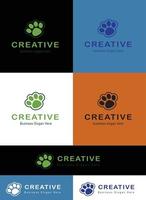 Creative Dog Footprint Logo Design Vector Symbol Illustration