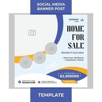 House for sale social media post template vector