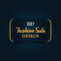 Eid sale web banner template promotion design for business or company for web landing page, web ad, presentation, social, poster, print media. green and black background, white and gold text vector