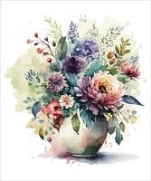 watercolor flower digital  art vector