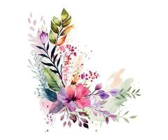 watercolor floral background vector