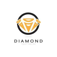 simple diamond abstract logo,for business,badge,jewelry shop,gold shop,application,vector vector