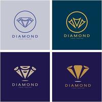 sencillo diamante resumen logotipo, para negocio,insignia,joyas tienda, oro tienda aplicación vector