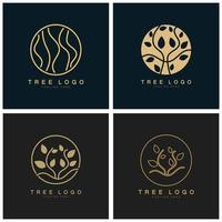 logotipo de árbol abstracto para bosque y naturaleza de parque. con una combinación de elementos de línea .vector para diseños de negocios, agricultura, conceptos ecológicos, vegetación y belleza natural. vector