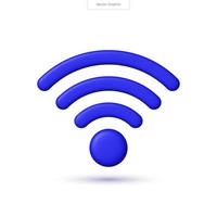 3D realistic vector wireless network icon. Wifi signal. 3d vector icon.