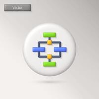 3D realistic vector team structure icon. Team, teamwork and business concept. 3D vector render illustration.