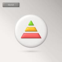 Pyramid chart 3d icon. 3D vector render illustration.