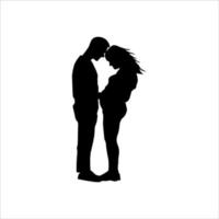 hugging couple silhouette vector design