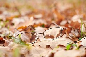 Lost glasses as symbol of sudden vision loss. photo