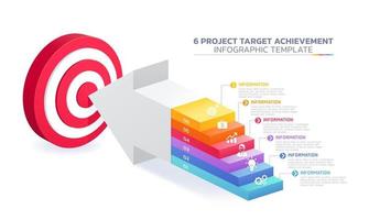 target achievement staircase infographic steps template background vector