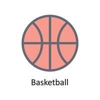 Basketball Vector Fill outline Icons. Simple stock illustration stock