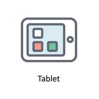 Tablet Vector Fill Outline Icons. Simple stock illustration stock