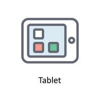 Tablet Vector Fill Outline Icons. Simple stock illustration stock