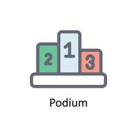 Podium Vector Fill outline Icons. Simple stock illustration stock