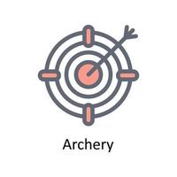 Archery Vector Fill outline Icons. Simple stock illustration stock