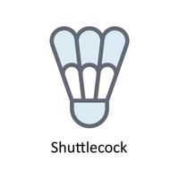 Shuttlecock Vector Fill outline Icons. Simple stock illustration stock