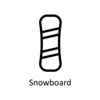 Snowboard Vector  outline Icons. Simple stock illustration stock