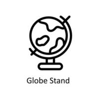 Globe Stand Vector  outline Icons. Simple stock illustration stock