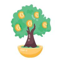 de moda dinero árbol vector