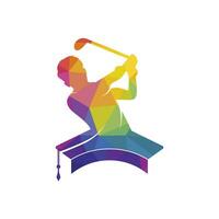 golf academia vector logo diseño modelo.