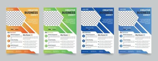 flyer business template brochure layout annual report Free Vector