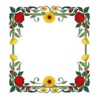 floral frames with flowers, branch and leaves Vector illustration for labels, branding business identity, wedding invitation