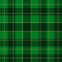 Green tartan background, gingham checkered pattern background vector